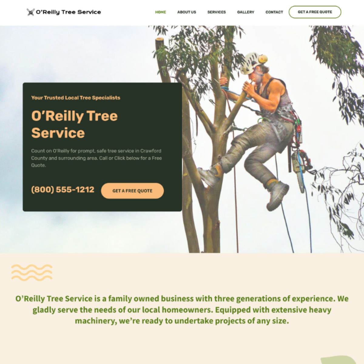 O'Reilly Tree Service Sample Site by Theron Burrough Web Design